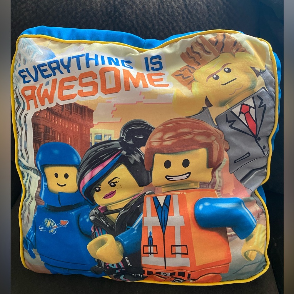 Lego movie throw pillow “Everything is awesome” 14”x15”
